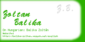 zoltan balika business card