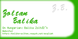 zoltan balika business card